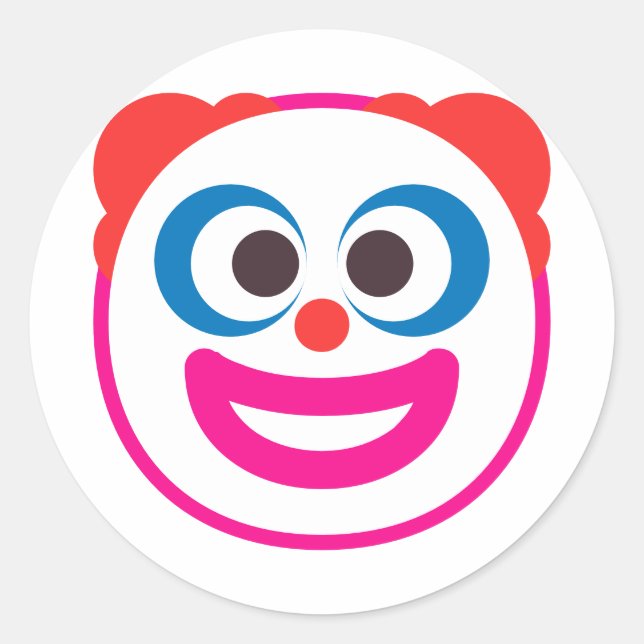 Clown-Gesicht Niedliche und sonnige Editierbare Fa Runder Aufkleber (Vorderseite)