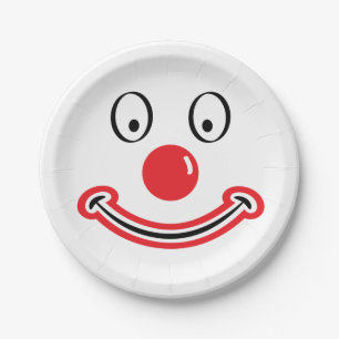 Clown gezicht met rode neus. Clownsgezicht Pappteller