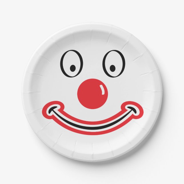 Clown gezicht met rode neus. Clownsgezicht  Pappteller (Vorderseite)