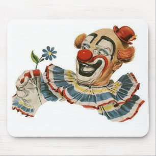 Clown-Grinsen an der Blume - Mousepad