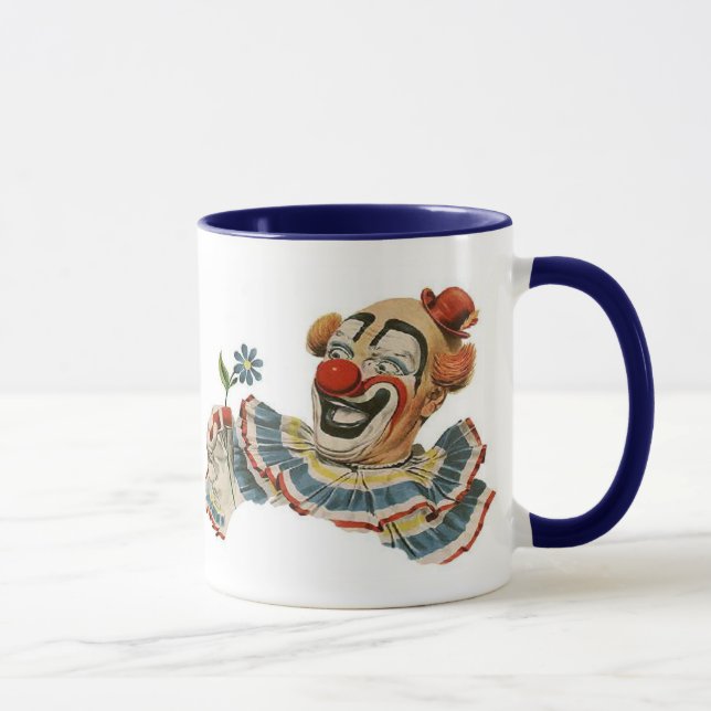 Clown-Grinsen an der Blume - Tasse (Rechts)