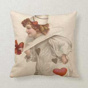 Clown Harlequin Herzvalentine Kissen