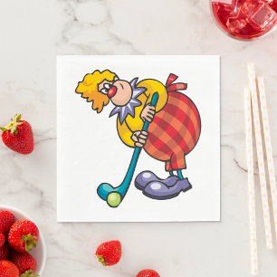 Clown Hockey Funny Sport Napkins Serviette