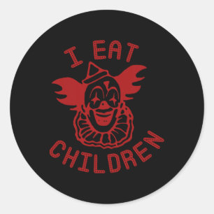 Clown I Eat Children Halloween Funny Halloween Cos Runder Aufkleber