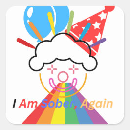 Clown: Ich bin wieder nüchtern Quadratischer Aufkleber