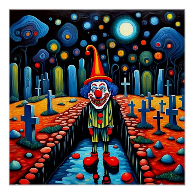 Clown im Friedhof Poster (Vorderseite)