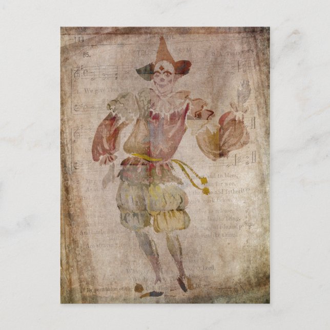 Clown im Spiegel Postkarte (Vorderseite)