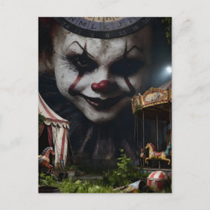 Clown im verlassenen Zirkus Postkarte