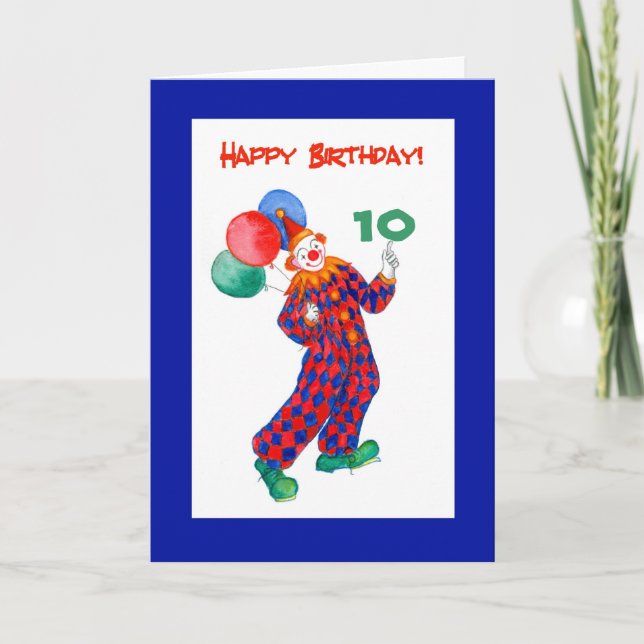 Clown individuell anpassbare Geburtstagkarte Karte (Vorderseite)