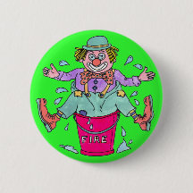 Clown-Kapriolen-Knopf-Button-Abzeichen
