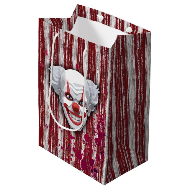 Clown-Karneval Halloween Mittlere Geschenktüte (Vorderseite Schrägansicht)