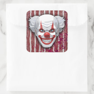 Clown-Karneval Halloween Quadratischer Aufkleber