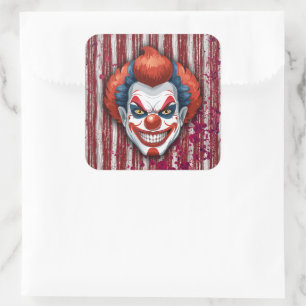 Clown-Karneval Halloween Quadratischer Aufkleber