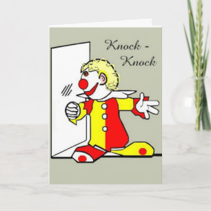 Clown Knock-Knock Plaisanterie Anniversaire Carte 