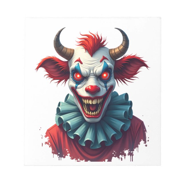 Clown-Kuh des Schreckens Notizblock (Vorderseite)