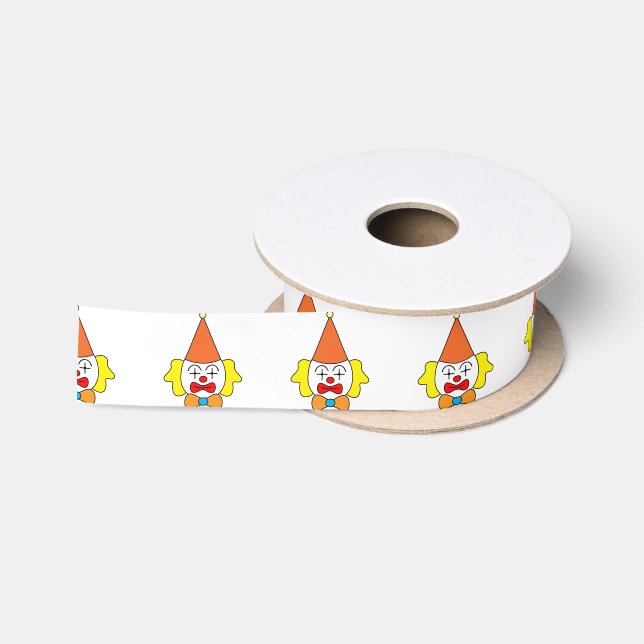 Clown - lustiges Gesicht Satinband (Spule)