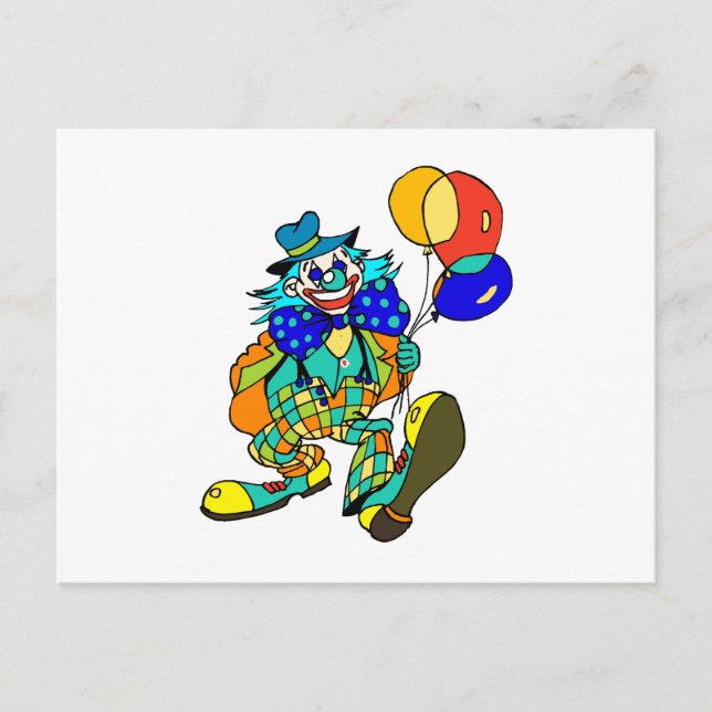 Clown mit Balloons Postkarte (Vorderseite)