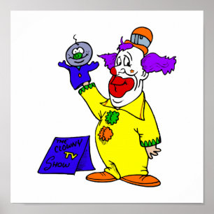 Clown mit Handpuppe Poster