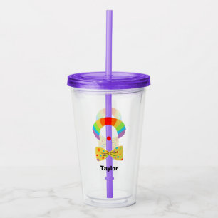 Clown mit Rainbow Wig Illustration Personalisiert Acryltrinkbecher