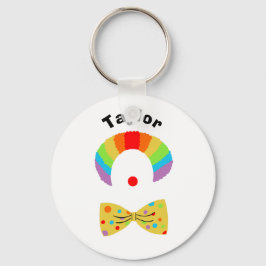 Clown mit Rainbow Wig Illustration Personalisiert Schlüsselanhänger