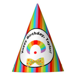 Clown mit Rainbow Wig Personalisierter Geburtstag Partyhütchen