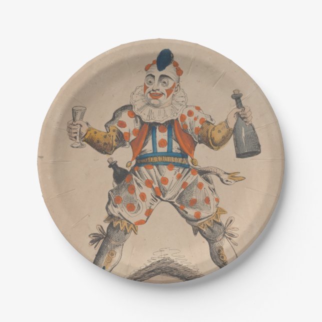 Clown-Nachtischplatten Pappteller (Vorderseite)