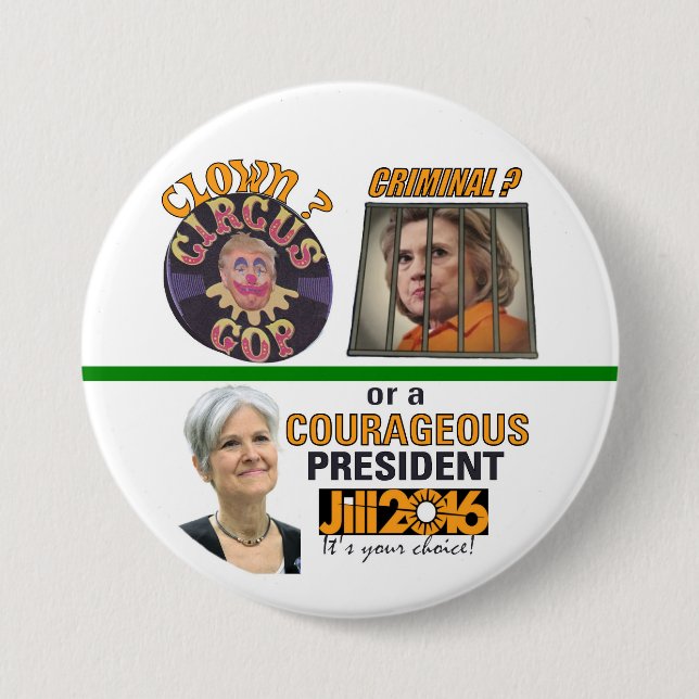 Clown? oder Verbrecher? Button (Vorderseite)