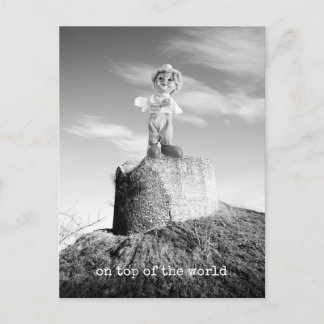 Clown on top of the world postkarte