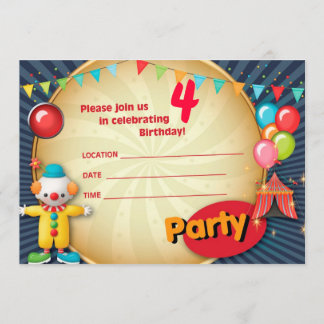 Clown-Party Einladung 1