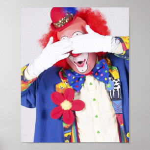 Clown Peekaboo Poster