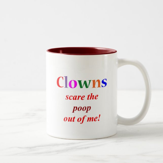 Clown-Phobie Zweifarbige Tasse (Rechts)