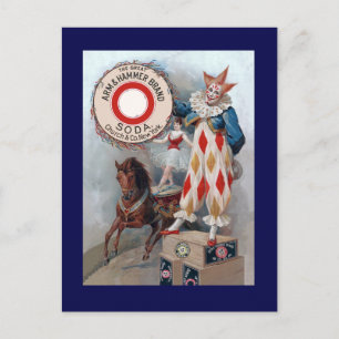 Clown-Puppe Pferd Postkarte