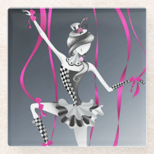 Clown-Puppen-Ballerina Glasuntersetzer