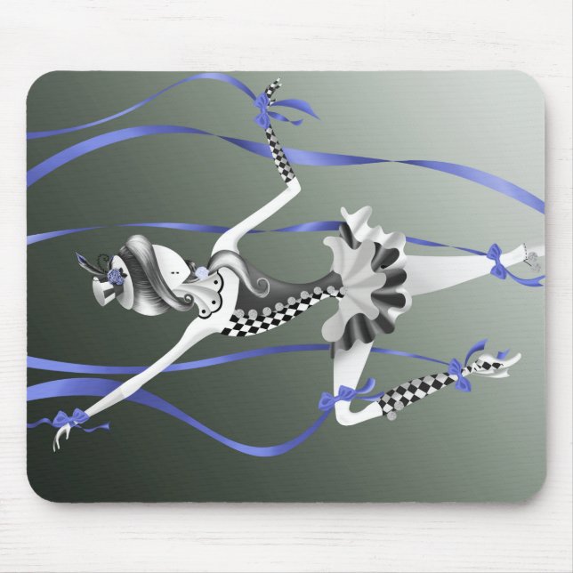 Clown Puppet Blue Ribbon Mouse Pad Mousepad (Vorne)