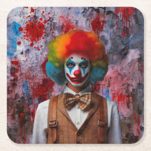 Clown Rechteckiger Pappuntersetzer