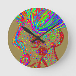 Clown Reindeer Runde Wanduhr