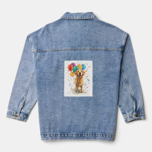 Clown Retriever - Circus Dog mit Balloons Jeansjacke