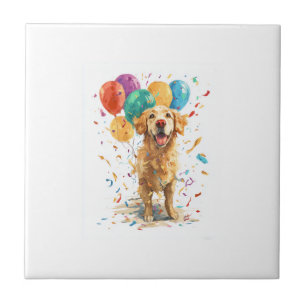 Clown Retriever � Zirkushund mit Ballons Fliese