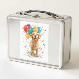 Clown Retriever � Zirkushund mit Ballons Metall Brotdose