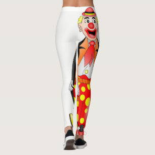 clown rouge leggings blancs adolescent long