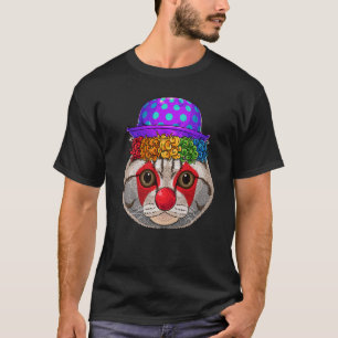 Clown Scottish Fold Zirkus Karneval Kostüm Katze T-Shirt