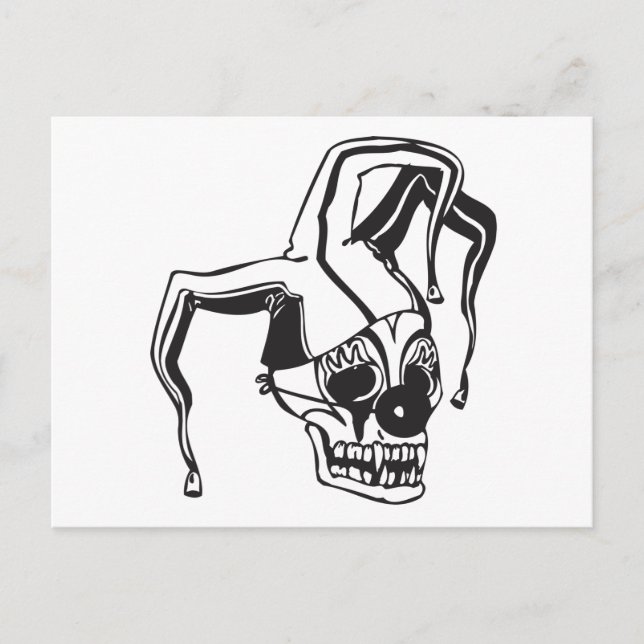 Clown Skull Postkarte (Vorderseite)