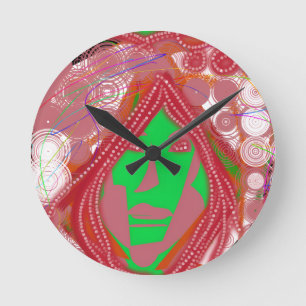 Clown-Steampunk-Runduhren Runde Wanduhr