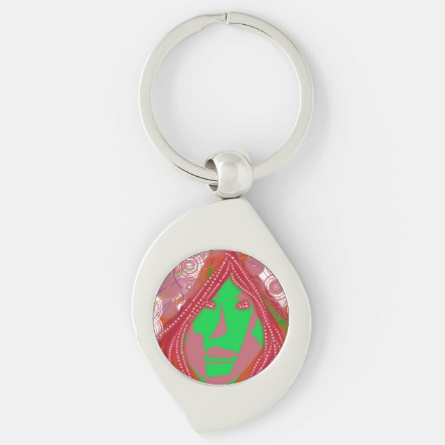 Clown Steampunk Swirl Keychain Schlüsselanhänger (Vorderseite)
