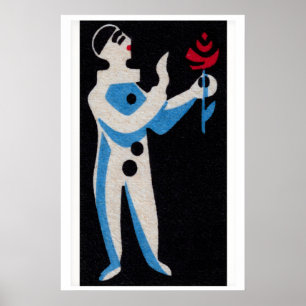 Clown tenant Rose - Impression Boîte d'allumettes