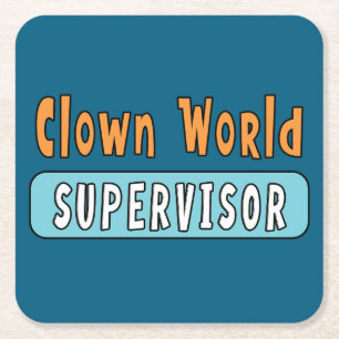 Clown-Welt-Aufseher Rechteckiger Pappuntersetzer