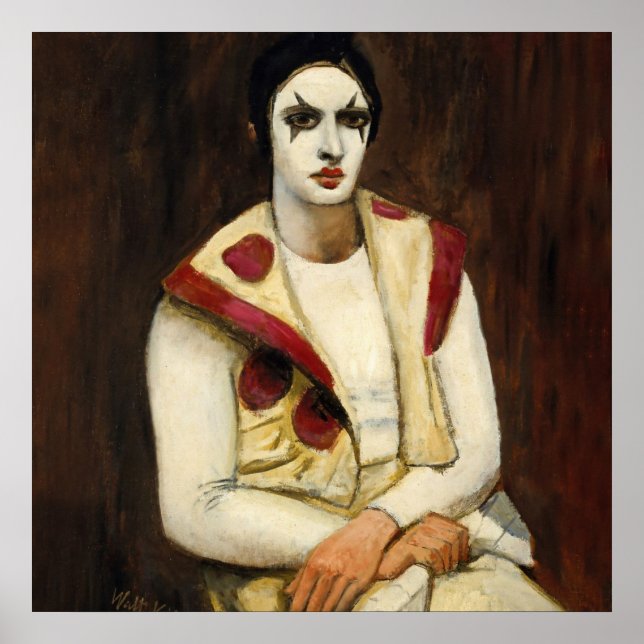 "Clown with Black Wig" von Walt Kuhn Poster (Vorne)