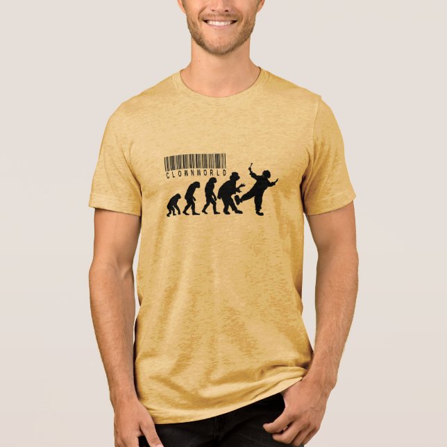 Clown World Evolution Parody Tri-Blend Shirt (Vorderseite)