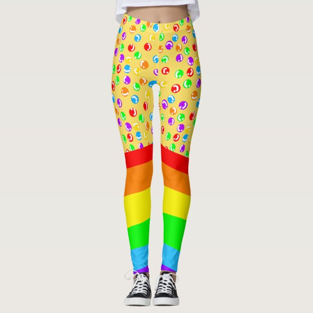 Clownerkern und Regenbogen Leggings (Vorderseite)