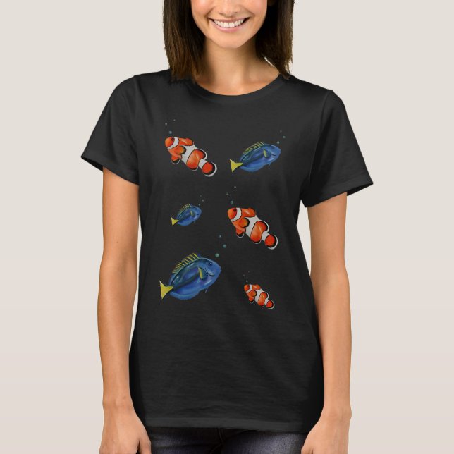 Clownfisch & Blauer Doktorfisch T-Shirt (Vorderseite)